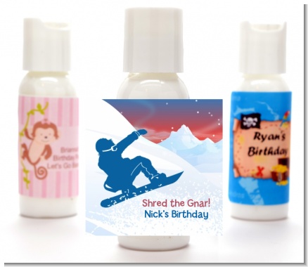 Snowboard - Personalized Birthday Party Lotion Favors