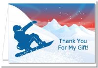 Snowboard - Birthday Party Thank You Cards