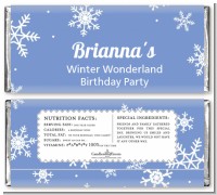 Snowflakes - Personalized Birthday Party Candy Bar Wrappers