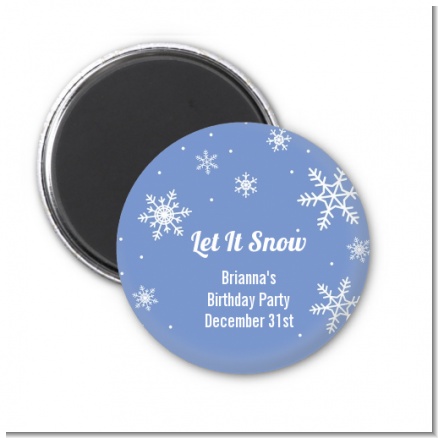 Snowflakes - Personalized Birthday Party Magnet Favors