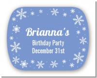 Snowflakes - Personalized Birthday Party Rounded Corner Stickers