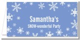 Snowflakes - Personalized Birthday Party Place Cards