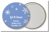 Snowflakes - Personalized Birthday Party Pocket Mirror Favors