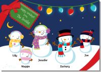 Snowman Family with Lights - Christmas Invitations