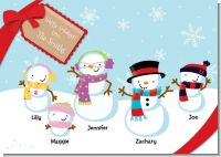 Snowman Family with Snowflakes - Christmas Invitations