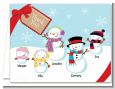 Snowman Family with Snowflakes - Christmas Thank You Cards thumbnail