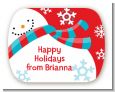 Snowman Fun - Personalized Christmas Rounded Corner Stickers thumbnail
