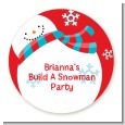 Snowman Fun - Round Personalized Christmas Sticker Labels thumbnail