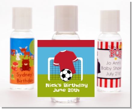 Soccer - Personalized Birthday Party Hand Sanitizers Favors