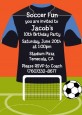 Soccer Jersey Black and Blue - Birthday Party Invitations thumbnail