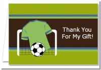 Soccer Jersey Green and Blue - Birthday Party Thank You Cards