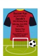 Soccer Jersey Red and Black - Birthday Party Petite Invitations thumbnail