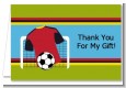 Soccer Jersey White, Red and Black - Birthday Party Thank You Cards thumbnail