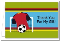 Soccer Jersey White, Red and Black - Birthday Party Thank You Cards