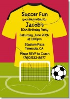 Soccer Jersey Yellow and Red - Birthday Party Invitations
