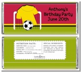 Soccer Jersey Yellow and Red - Personalized Birthday Party Candy Bar Wrappers