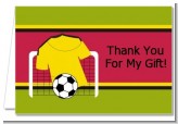 Soccer Jersey Yellow and Red - Birthday Party Thank You Cards