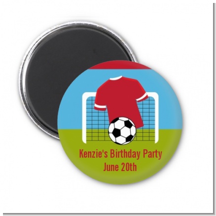 Soccer - Personalized Birthday Party Magnet Favors