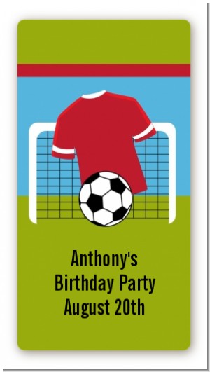 Soccer - Custom Rectangle Birthday Party Sticker/Labels