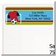 Soccer Jersey Red and Black - Birthday Party Return Address Labels thumbnail