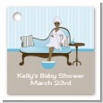 Spa Mom Blue African American - Personalized Baby Shower Card Stock Favor Tags thumbnail