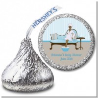 Spa Mom Blue African American - Hershey Kiss Baby Shower Sticker Labels