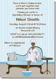 Spa Mom Blue African American - Baby Shower Invitations