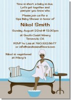 Spa Mom Blue African American - Baby Shower Invitations
