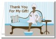 Spa Mom Blue African American - Baby Shower Thank You Cards thumbnail