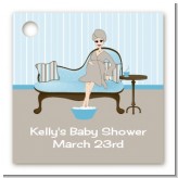 Spa Mom Blue - Personalized Baby Shower Card Stock Favor Tags