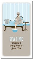 Spa Mom Blue - Custom Rectangle Baby Shower Sticker/Labels