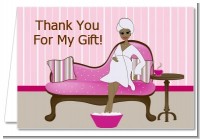 Spa Mom Pink African American - Baby Shower Thank You Cards