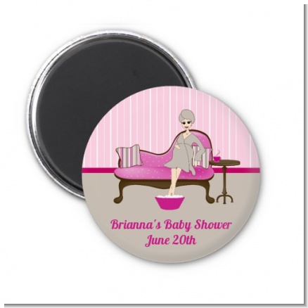 Spa Mom Pink - Personalized Baby Shower Magnet Favors