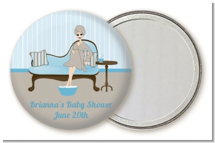 Spa Mom Blue - Personalized Baby Shower Pocket Mirror Favors