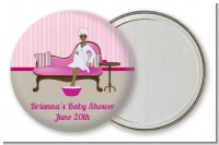 Spa Mom Pink African American - Personalized Baby Shower Pocket Mirror Favors