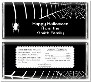 Spider - Personalized Halloween Candy Bar Wrappers