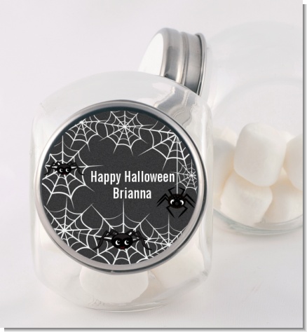 Spider Webs - Personalized Halloween Candy Jar