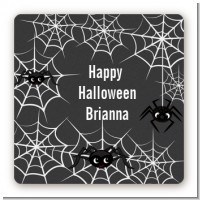 Spider Webs - Square Personalized Halloween Sticker Labels