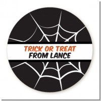 Spiders Web - Round Personalized Halloween Sticker Labels