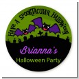 Spooky Bats - Round Personalized Halloween Sticker Labels thumbnail