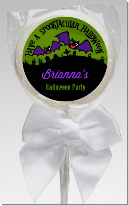 Spooky Bats - Personalized Halloween Lollipop Favors
