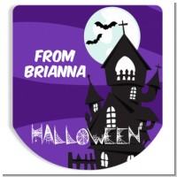 Spooky Haunted House - Personalized Hand Sanitizer Sticker Labels