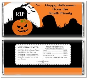 Spooky Pumpkin - Personalized Halloween Candy Bar Wrappers