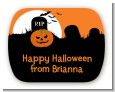 Spooky Pumpkin - Personalized Halloween Rounded Corner Stickers thumbnail