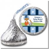 Sports Baby African American - Hershey Kiss Baby Shower Sticker Labels