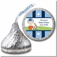 Sports Baby Caucasian - Hershey Kiss Baby Shower Sticker Labels