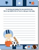Sports Baby Caucasian - Baby Shower Notes of Advice