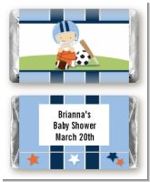 Sports Baby Caucasian - Personalized Baby Shower Mini Candy Bar Wrappers