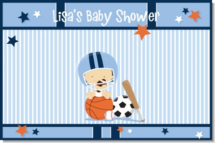 Sports Baby Caucasian - Personalized Baby Shower Placemats