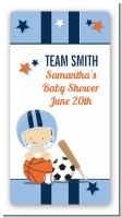 Sports Baby Caucasian - Custom Rectangle Baby Shower Sticker/Labels